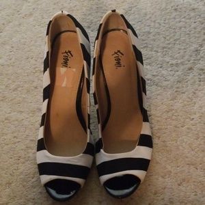 Black & White Striped Pumps